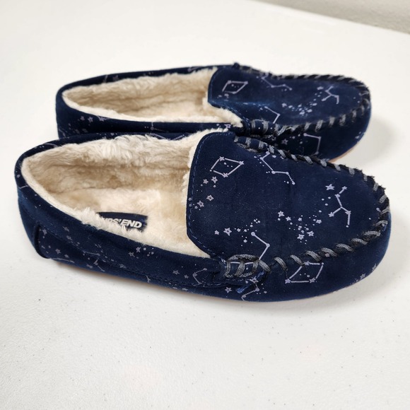 LANDS'END Slippers Size 1 Constellation Blue EUC Girls Boys - Picture 2 of 5